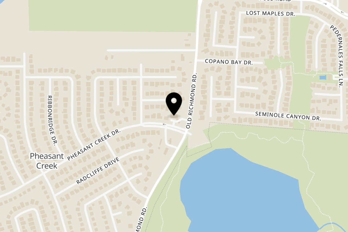 Map showing the location of Empire Pizza on 2304 Pheasant Creek Dr a in Sugar Land